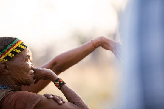 A man in Botswana wearing a head piece