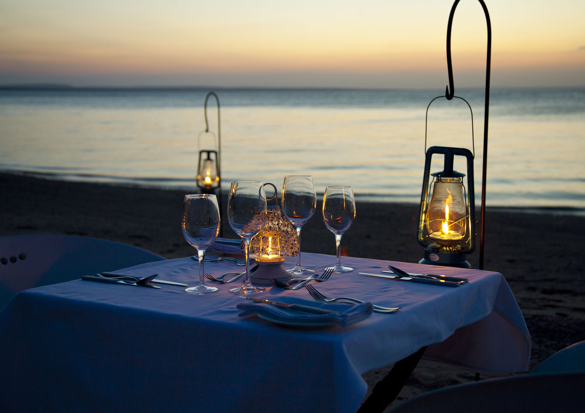 Romantic sunset dinner in Mozambique