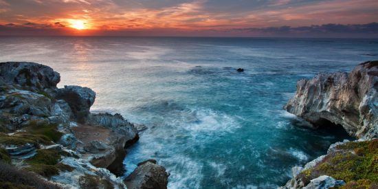 Pôr do sol em Arniston, nas proximidades de Cabo das Agulhas