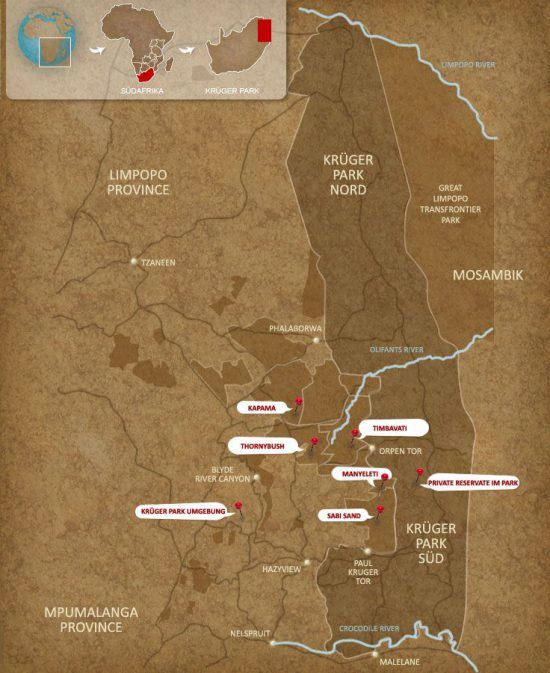 greater kruger area map