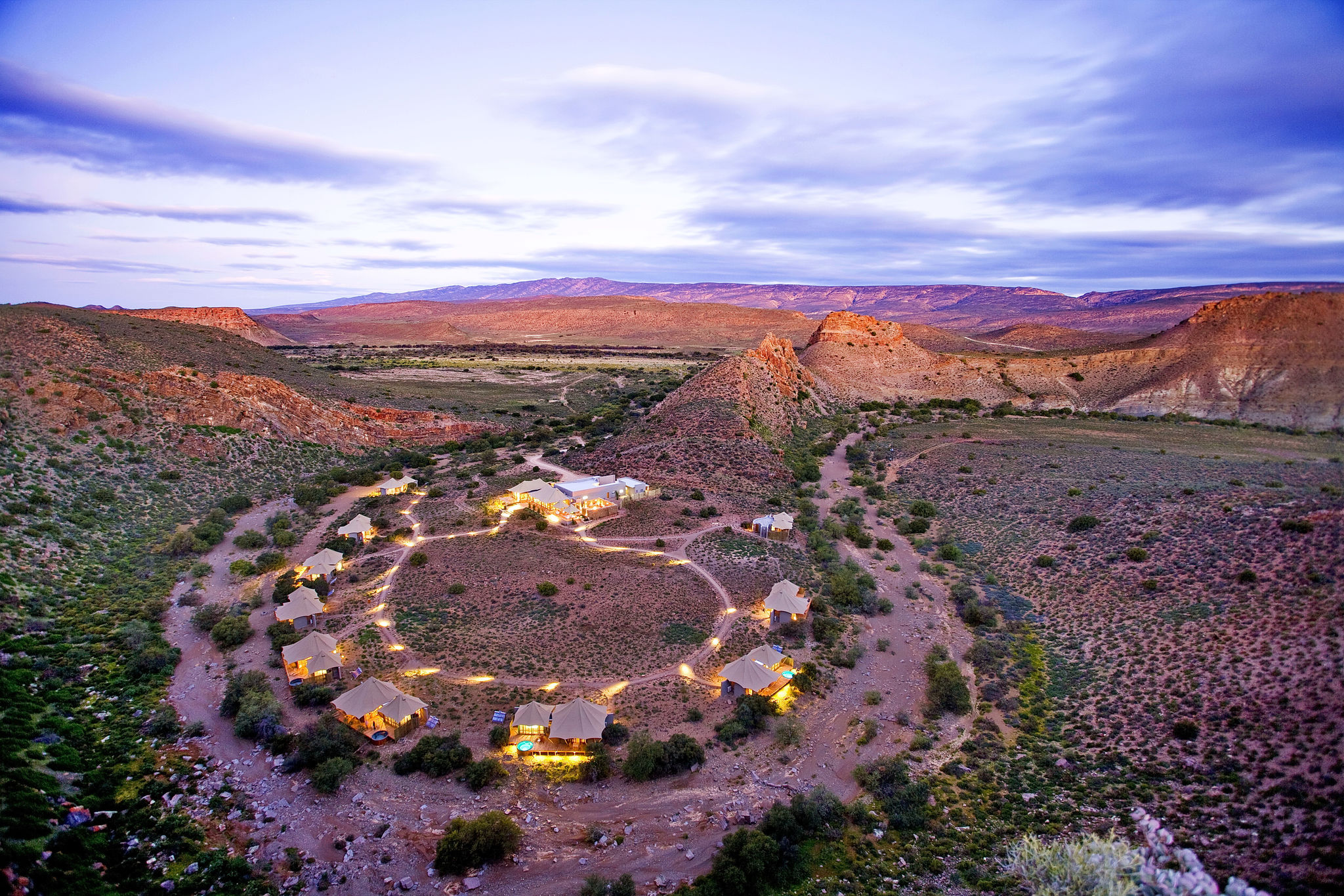 Dwyka Tented lodge est l'un des 4 lodges présents dans la réserve de Sanbona.