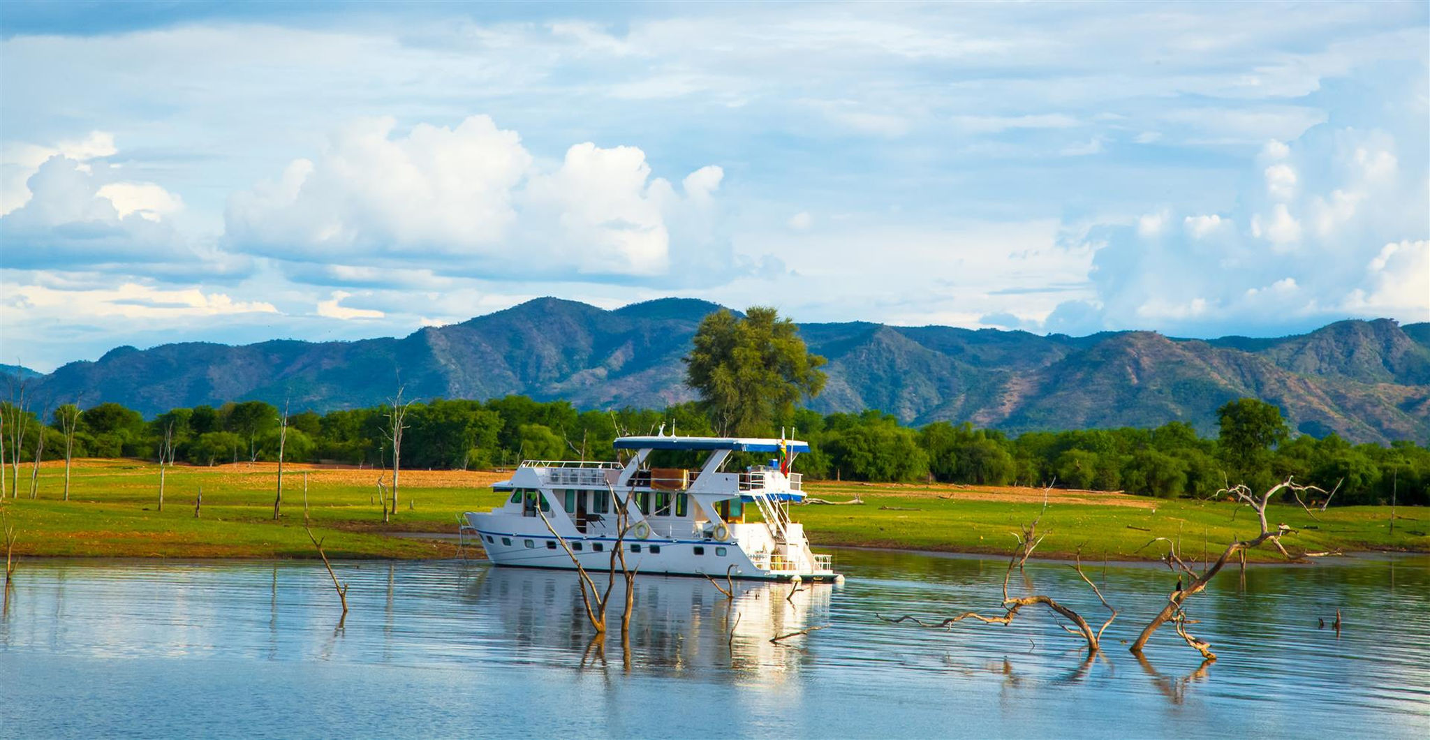 A house boat on Lake Kariba