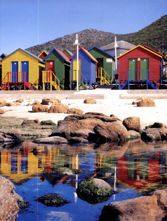 Casas coloridas em Muizenberg, Cape Town