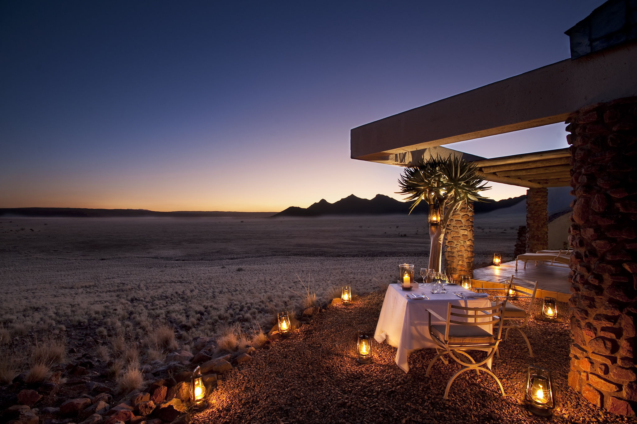 Candle light dinner Sossusvlei Desert Lodge