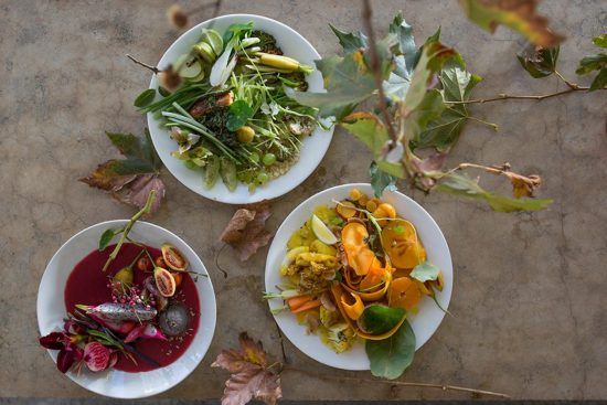 Gastronomie et plats colorés au restaurant Babel, Babylonstoren