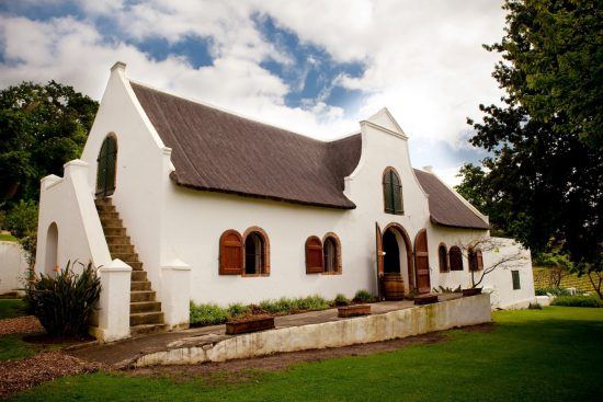 The Cape-Dutch style building at Klein Constantia 