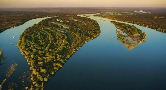 Vista aérea del río Zambezi