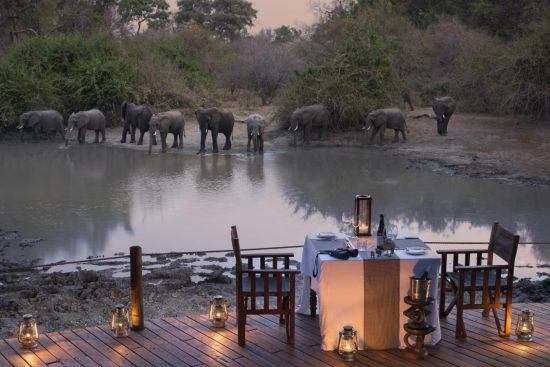 An outdoor deck at Kanga Camp