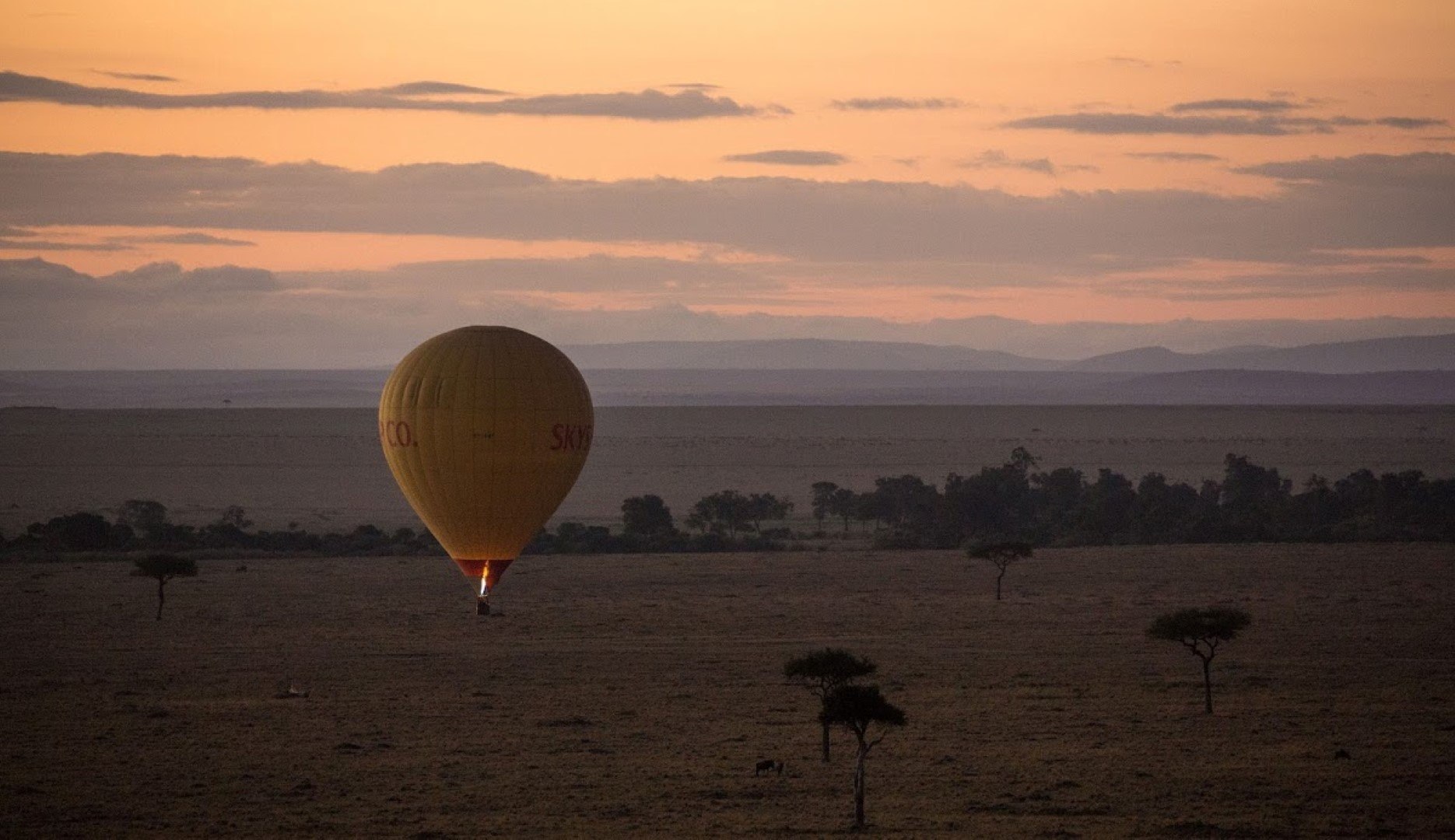 Safari en ballon au-dessus de la savane au Serengeti, Tanzanie