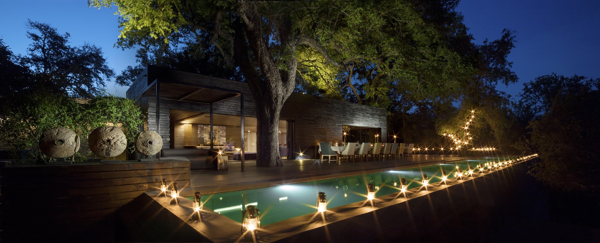 Terrasse principale du lodge de Silvan Safari à Sabi Sand