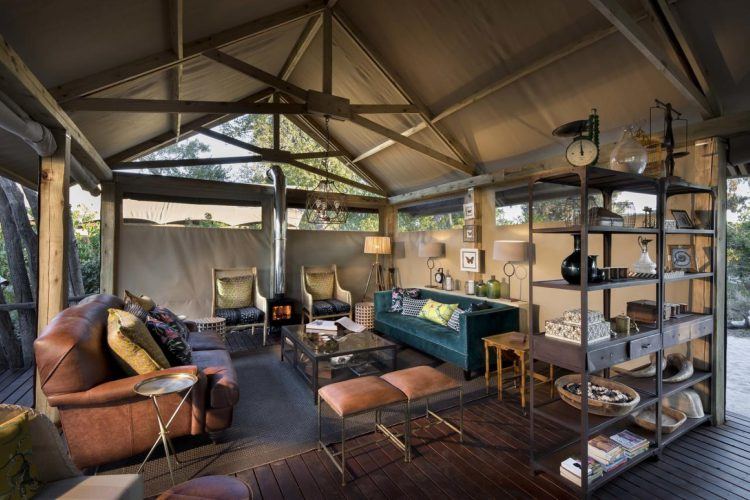 Khwai Tented Camp et sa tente de luxe en extérieur au Botswana