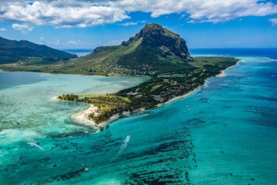 Vue aérienne de l'île Maurice