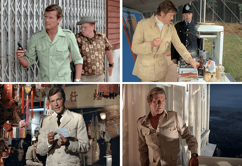 Moda de safári: Roger Moore nos anos 70