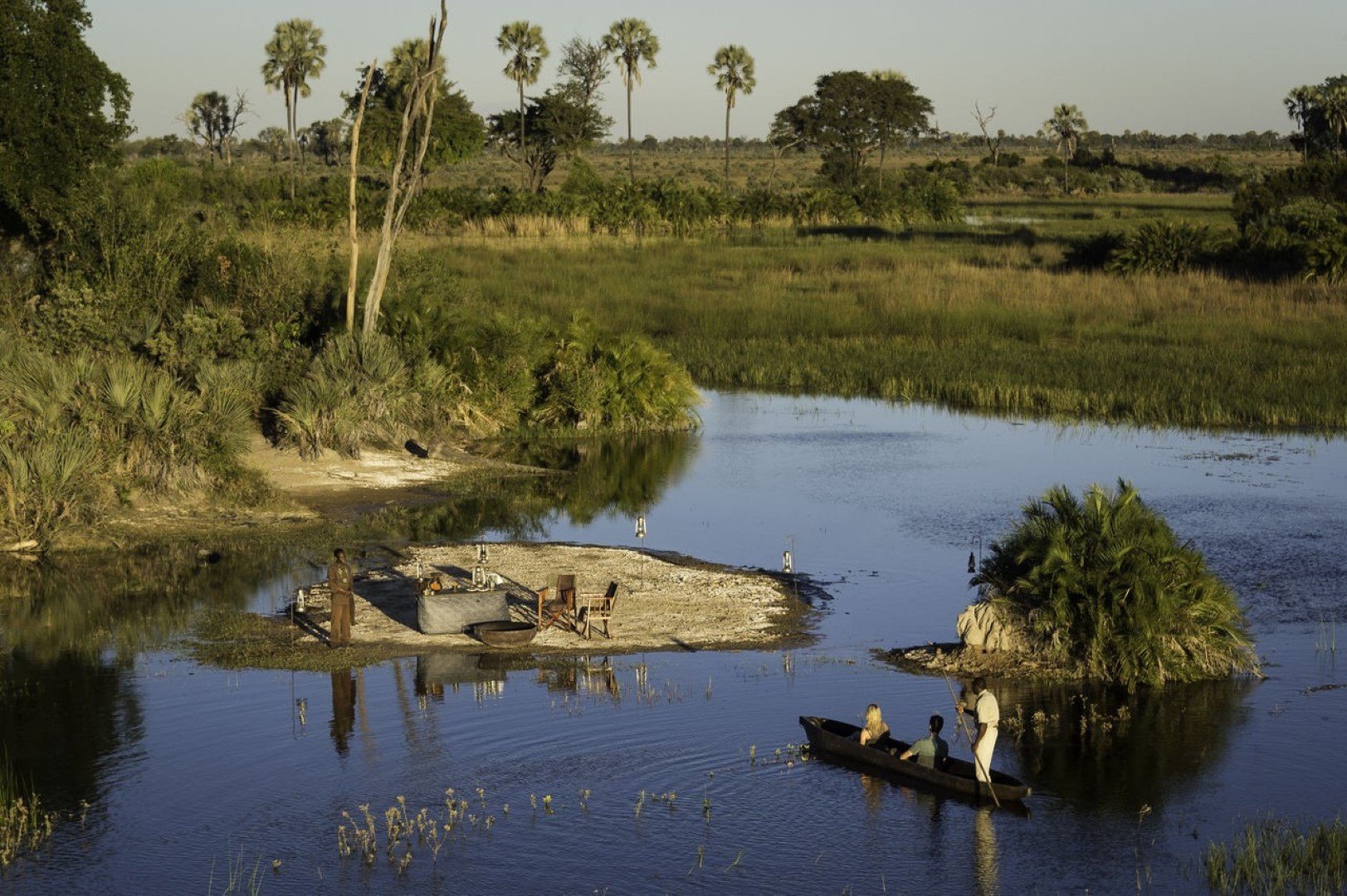 Safari en mokoro à Jao Camp, Delta de l'Okavango, Botswana