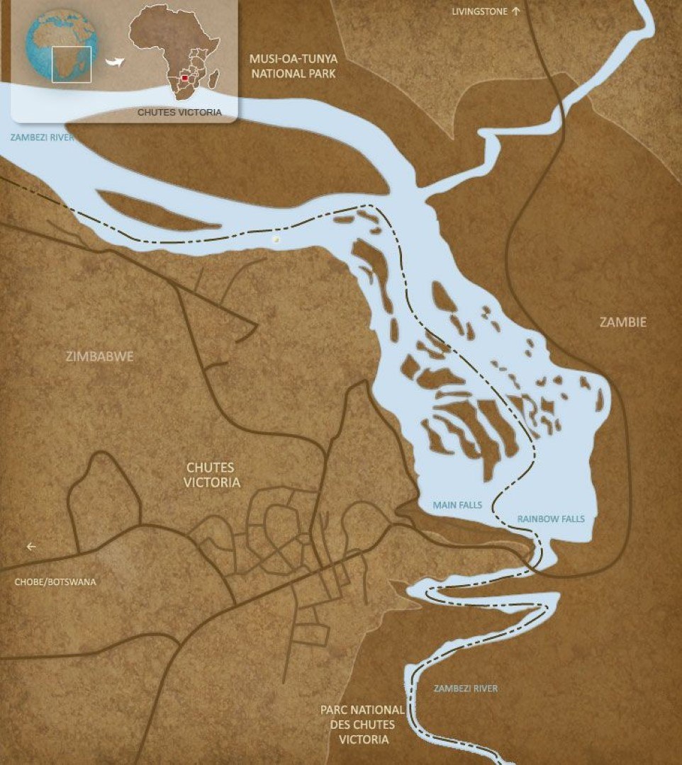 Victoria Falls map