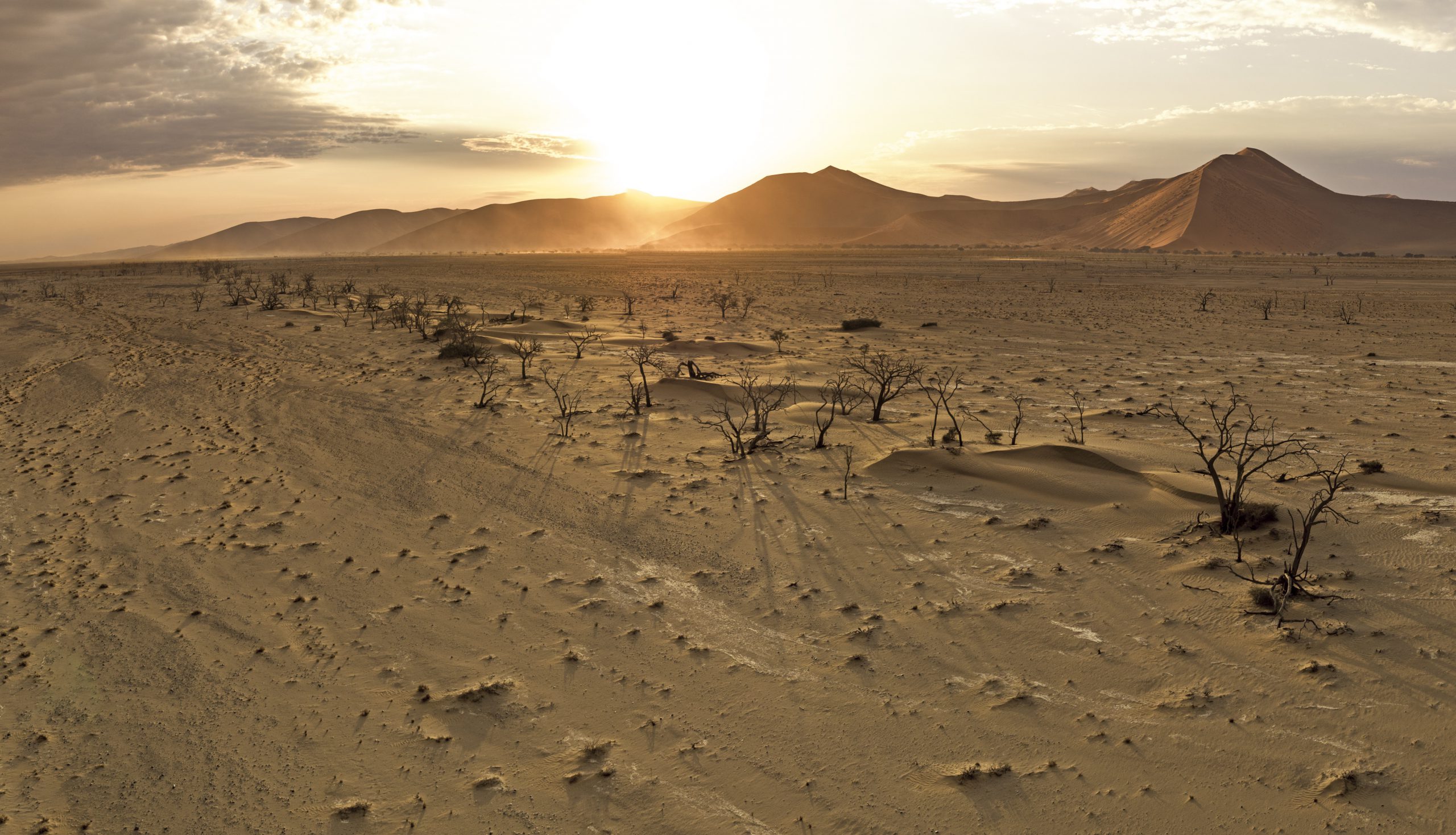 sunset over Namibia's desert