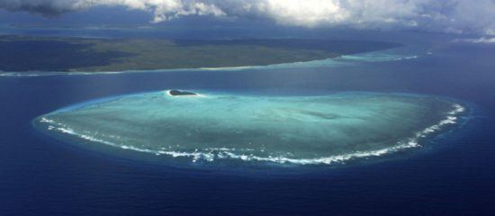 Vista aérea de la isla de Pimba