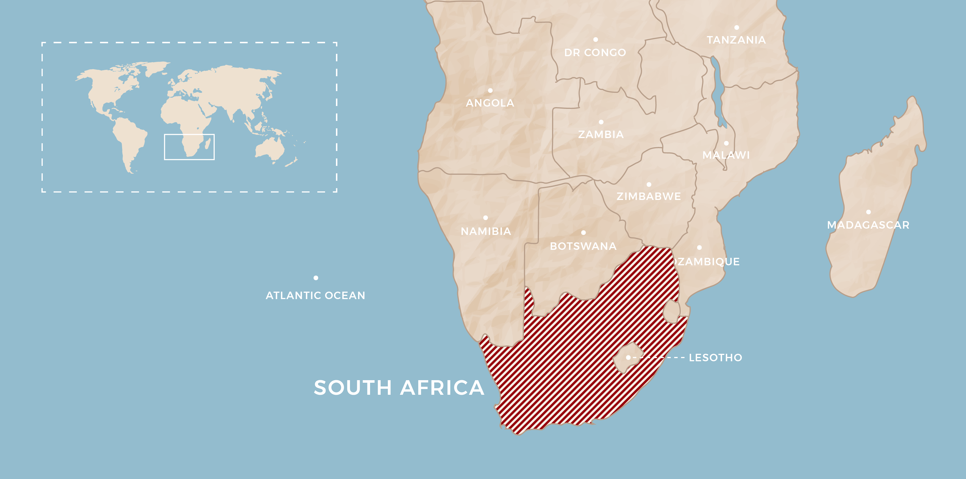 Carte de l'Afrique du Sud