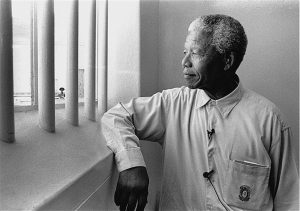 Mandela dans sa cellule de Robben Island