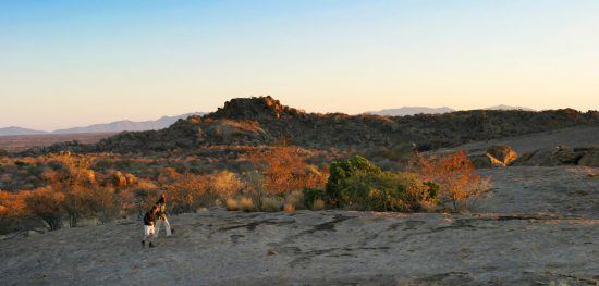 Safari bush walk at Erongo Wilderness Lodge