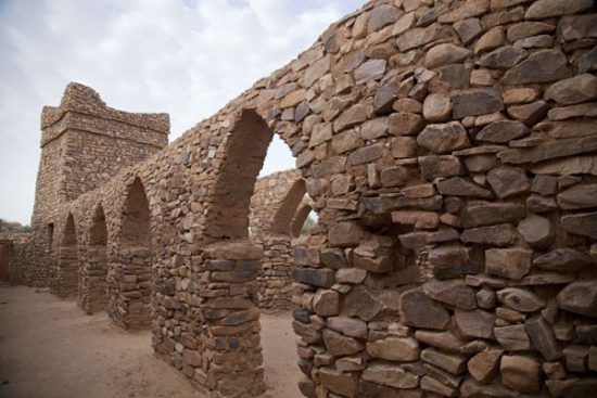 Die Ruinen von Ouadane, Teil des Königreichs Ghanas