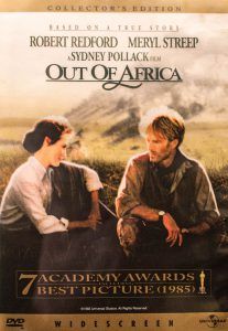 Portada de Maemorias de África, con Meryl Streep y Robert Redford