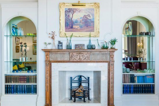 Fireplaces found at Ellerman House are always lit in winter.