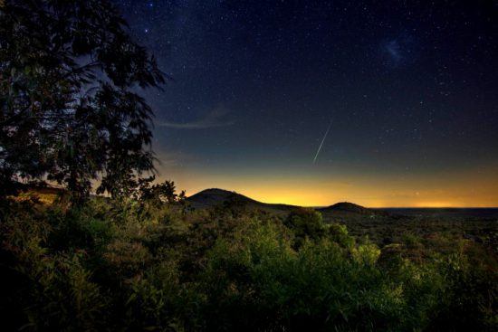 Der Sternenhimmel über dem afrikanischen Busch wird immer klarer - auf Nacht-Safari in Afrika