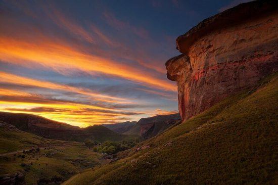 A mix of coloured sandstone and sunshine casting a "Golden Hue" in Golden Gates Highlands National Park 