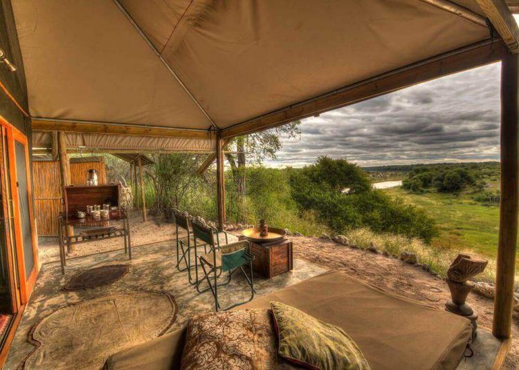 View over the Makgadikgadi Pans in Botswana from the Meno a Kwena Tented Camp