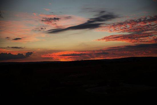 Pôr do sol na Reserva Welgevonden