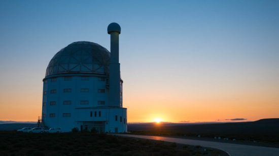 An African sunset behind the Sutherland Observatory 