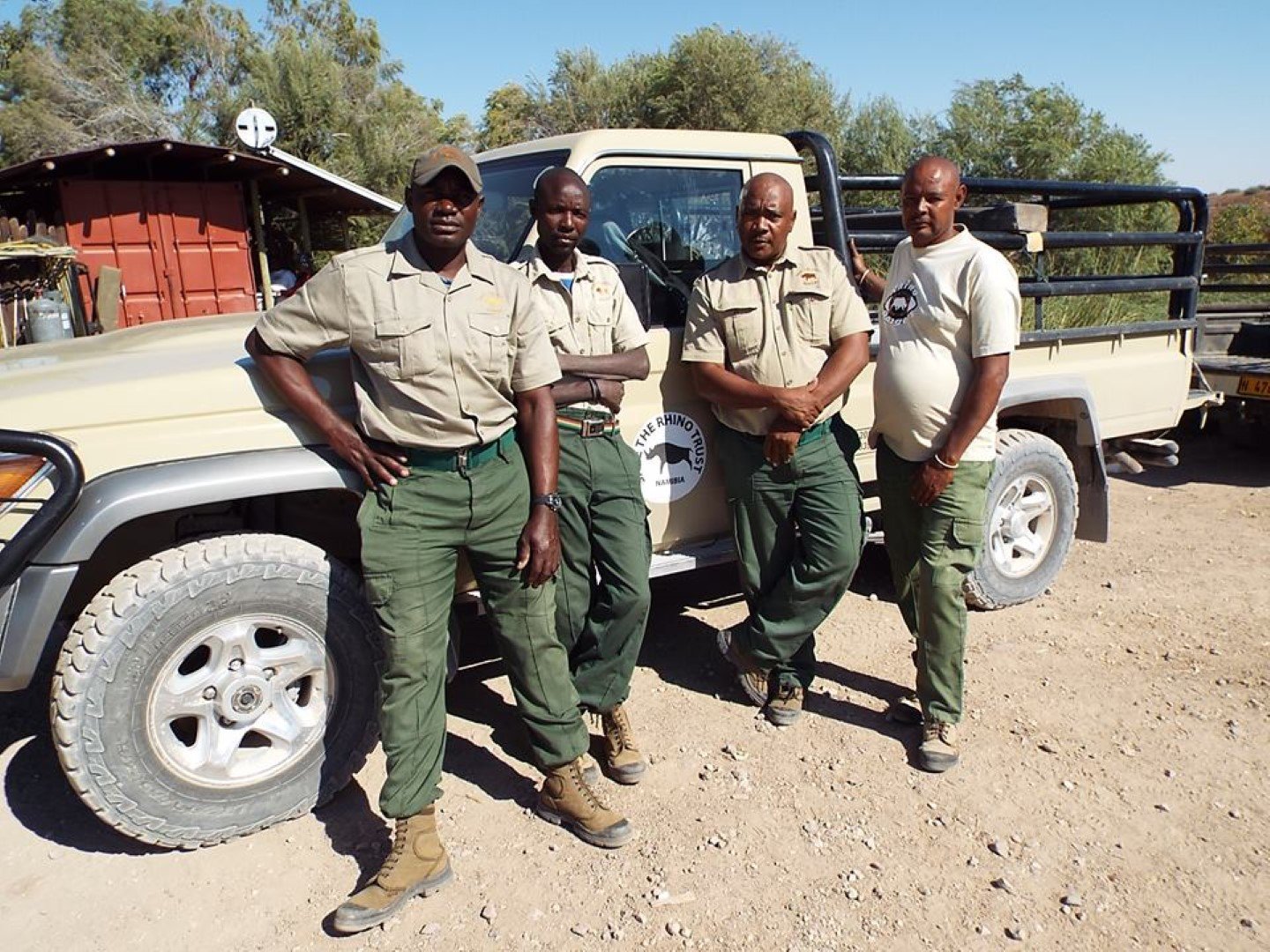 Rangers de l'association de lutte contre le braconnage des rhinocéros en Namibie