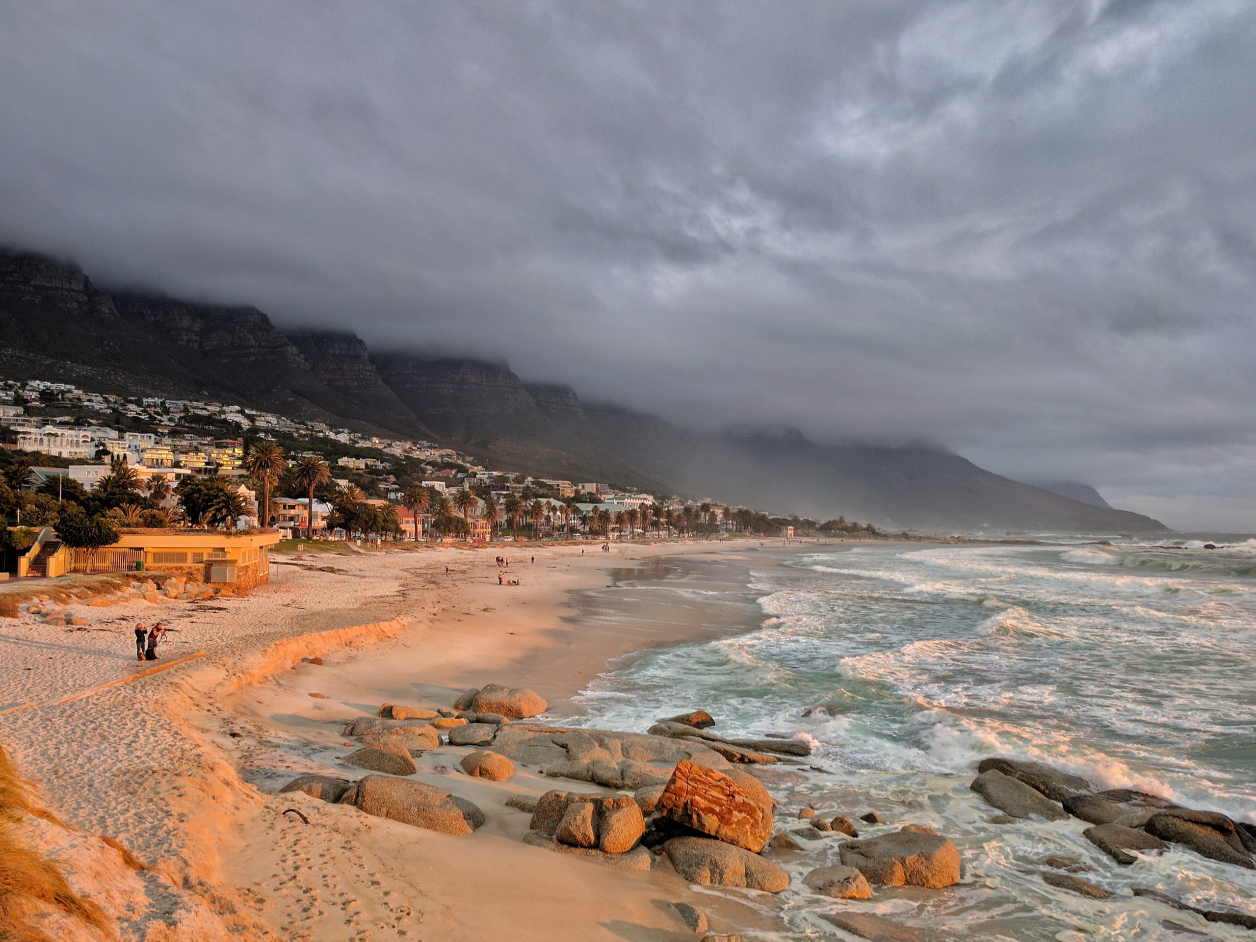 A cloudy, winter's day at Camps Bay Beach