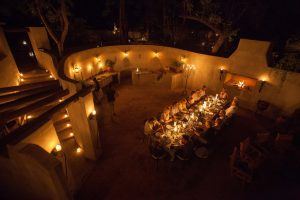 Enjoy candle-lit dinners with the sounds of the bush at Notten's Bush Camp luxury African safari