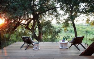 Terraza con vistas a la naturaleza en Londolozi Healing House