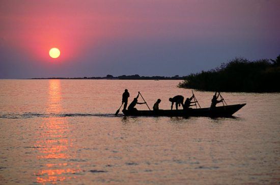 Atardecer en el lago Tanganica