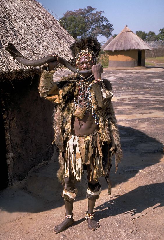 A medicine man in a Shona village