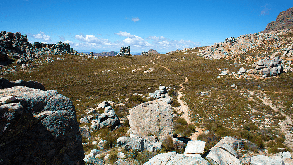 Trecho da trilha batida que leva à Maltese Cross em Cederberg. Foto por: Nathalia Marangoni