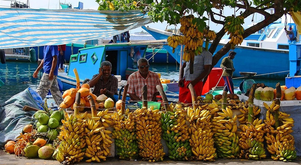 Mercado de rua em Malé, nas Maldivas