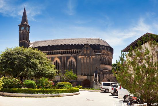 Panorámica de la iglesia cristiana de Stone Town.