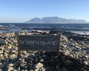 Visiter Robben Island : profitez d'une vue exceptionnelle sur les montagnes du Cap et Table Moutain depuis l'île où Nelson Mandela a été emprisonné. Fabrizio Verrecchia