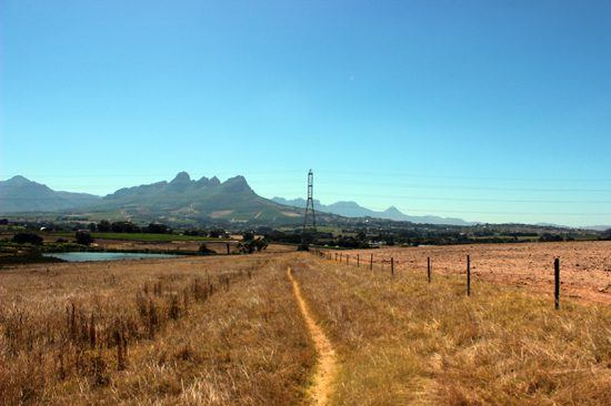 Paisagem em Somerbosch Wine Farm nas Vinhas do Cabo