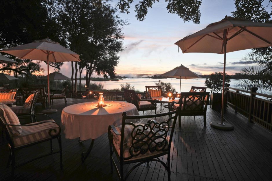 Outside dinner at Royal Livingstone: One of the romantic places in Victoria Falls