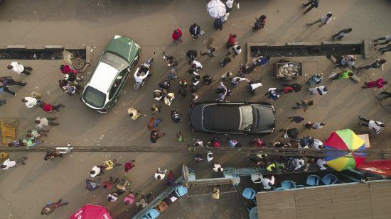 Vista aérea de las calles de Brazzaville. 