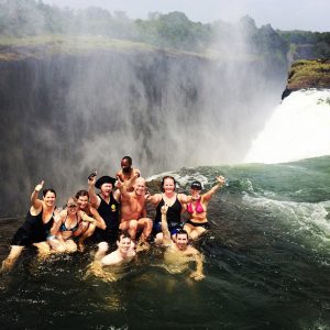 Rhinos in Devils Pool, Victoria Falls