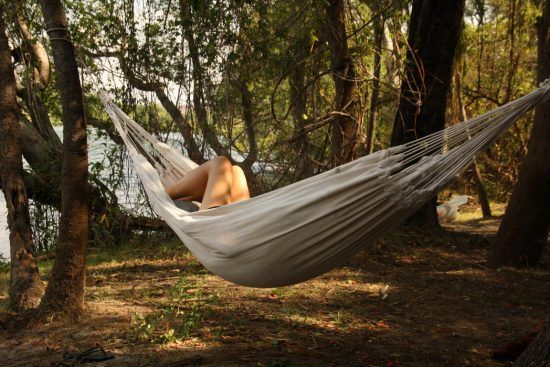 The Luxury of Privacy: Relaxing in a hammock