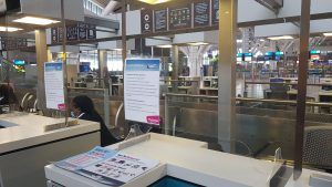 Check in counter at Cape Town international airport for Covid travel