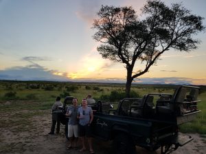 Sunset on safari with Ian