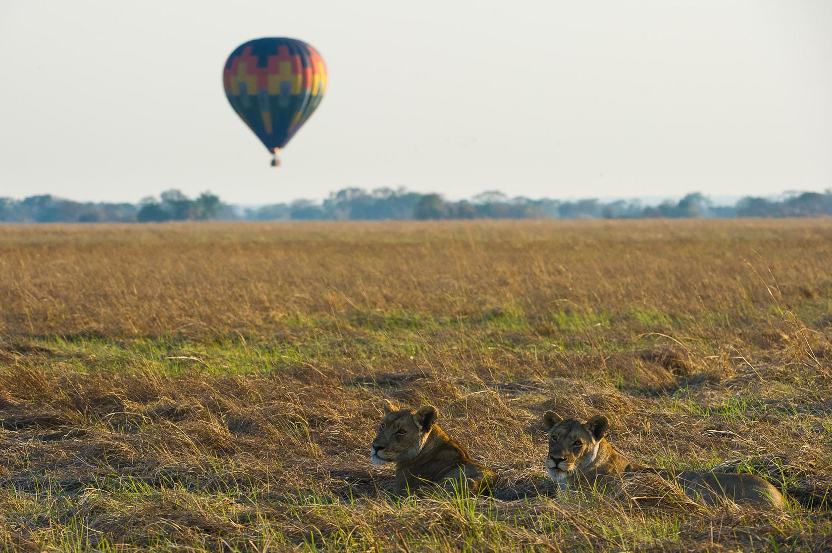 Hot air ballooning in Kafue National Park in Zambia